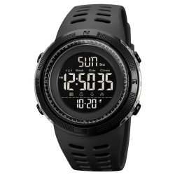 Часы наручные мужские SKMEI 2070BK BLACK, водостойкие тактические часы. Цвет: черный