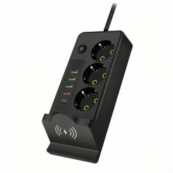 Сетевой фильтр-удлинитель встроенная беспроводная зарядка на 3 розетки 4USB и Type-C Port 2m