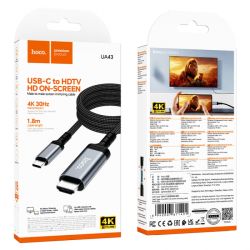 Кабель Type-C male to HDMI для подключения техники 1,8м