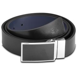 Ремень мужской кожаный Semi Line Black/Blue (P8234-0 L)