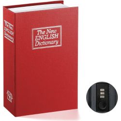 Книга сейф словарь с кодовым замком красная 24 см