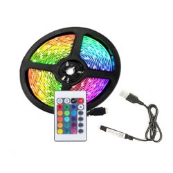 Светодиодная LED лента 5 м с пультом питание от usb