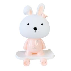 Ночник детский «Зайчик на скейте» MGZ-1407(Pink) питание от USB